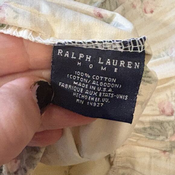 2 Vintage RALPH LAUREN Sophie Brooke Yellow Stripe Ruffled Standard Pillowcases - Picture 11 of 13